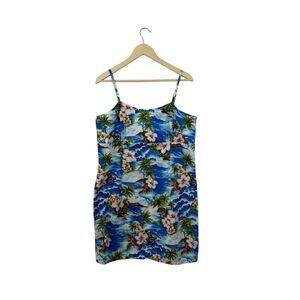 Pacific Legend Apparel X-Large Mini Dress Hawaiian Aloha Floral Cotton Womens